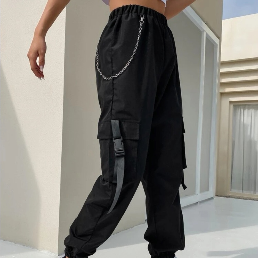 Black sweats with chain